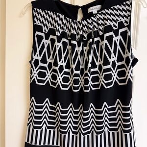 Calvin Klein Black and White Geometric Top